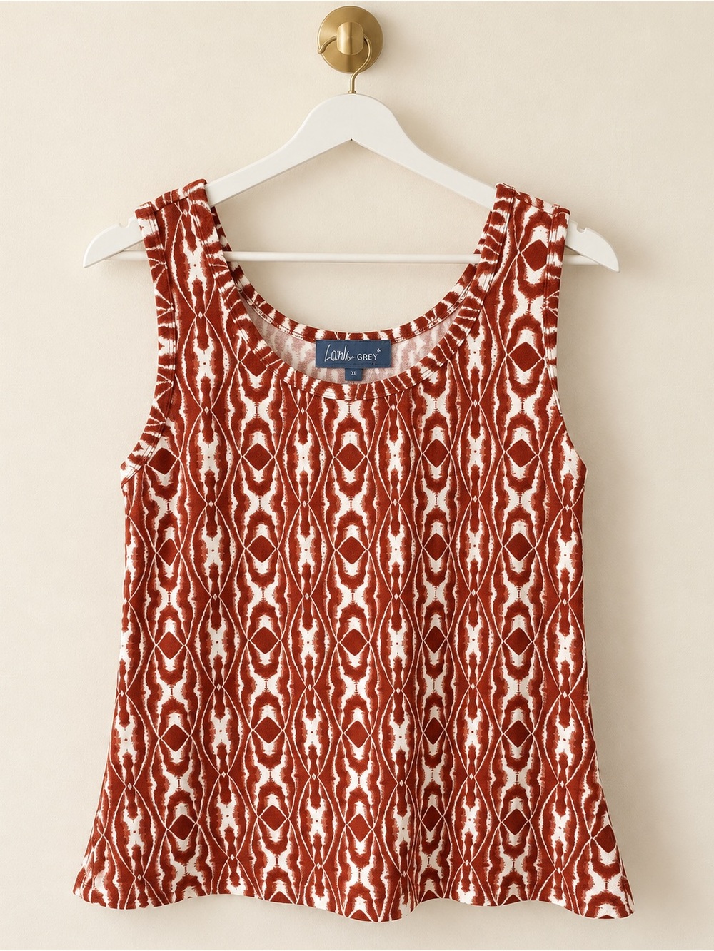 Lark + Grey Women’s Rust Geometric Print Tank Top XL